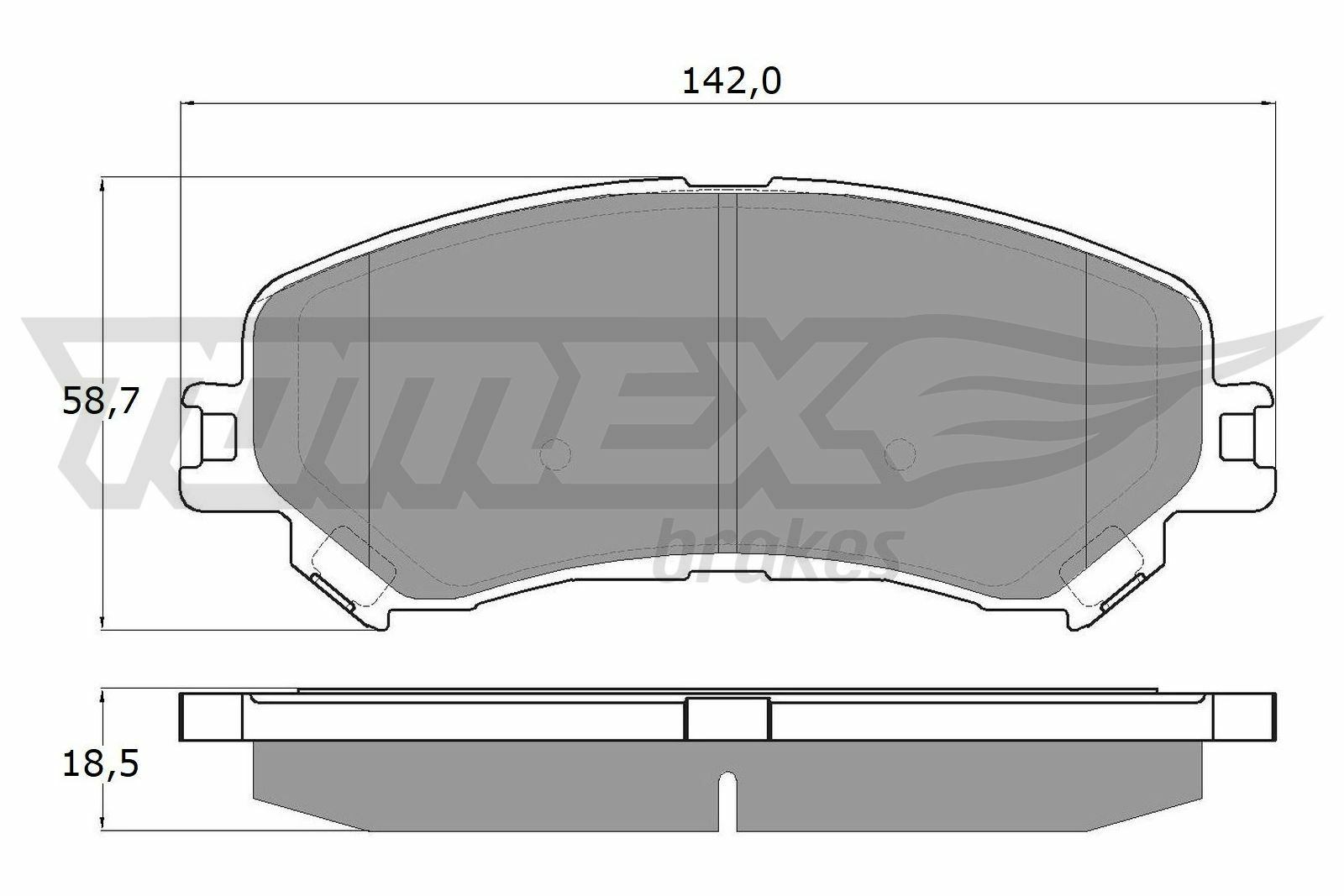 Sada brzdových platničiek kotúčovej brzdy TOMEX Brakes